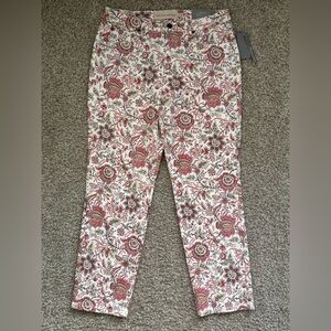 NWT Soft Surroundings Manisha Floral Straight Ankle Jeans Size 12